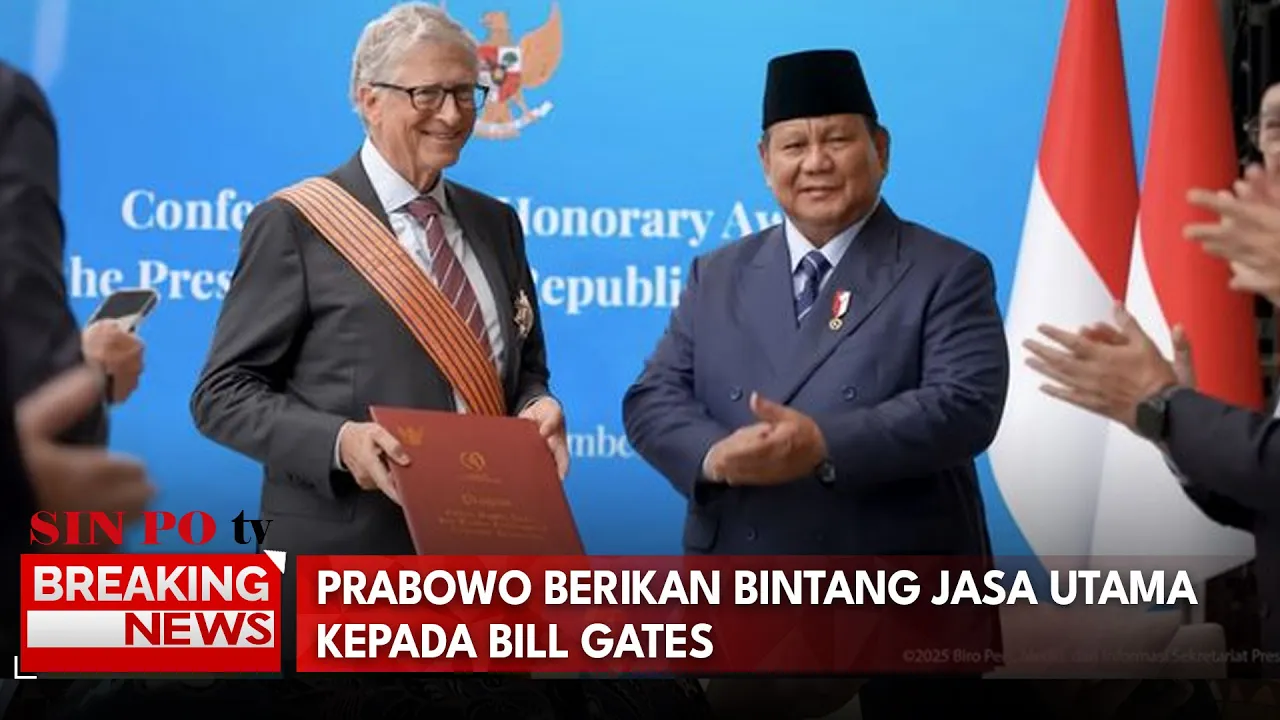 Prabowo Berikan Bintang Jasa Utama Kepada Bill Gates