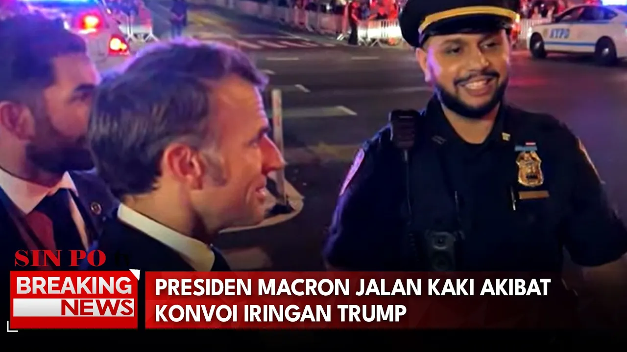 Presiden Macron Jalan Kaki Akibat Konvoi Iringan Trump