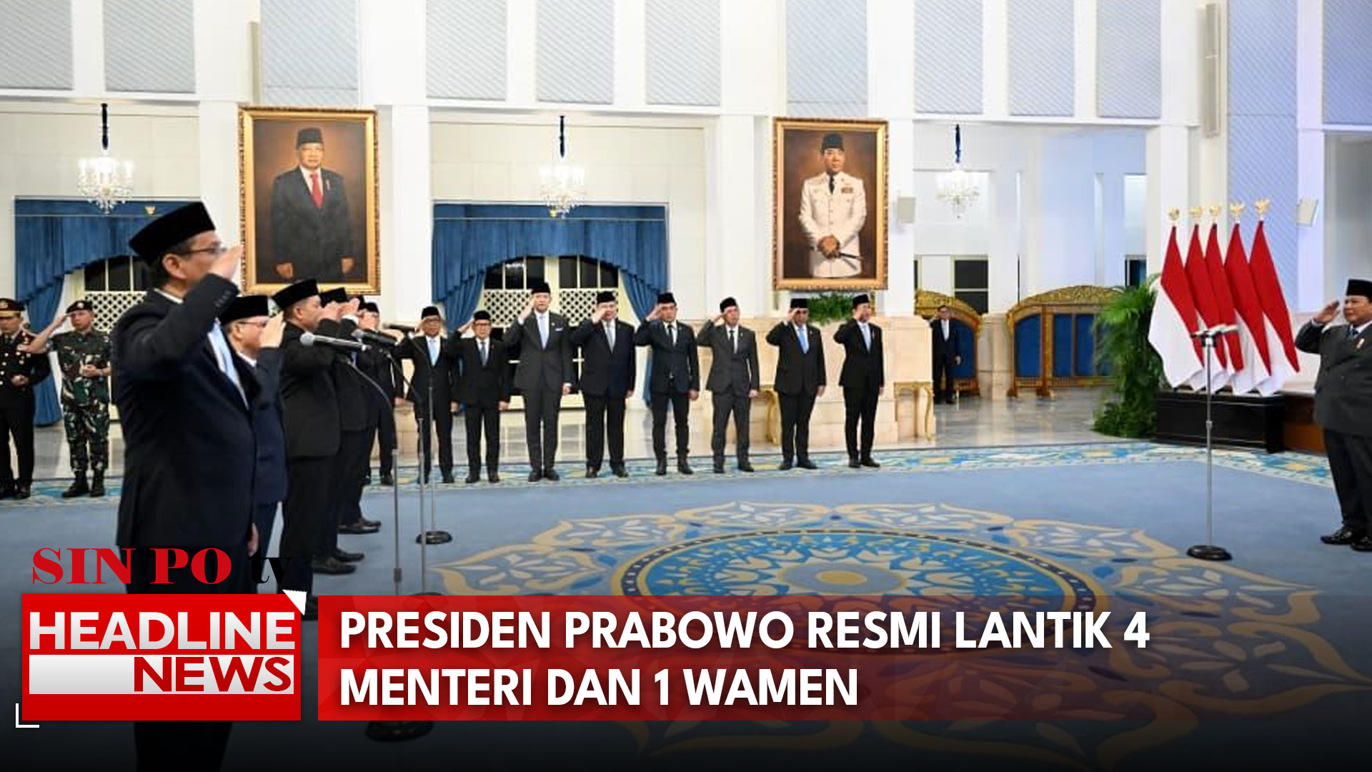 Presiden Prabowo Resmi Lantik 4 Menteri dan 1 Wamen