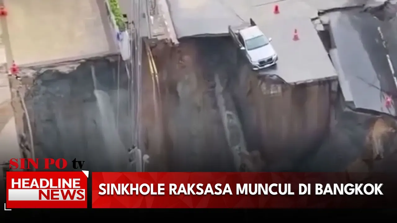 Sinkhole Raksasa Muncul Di Bangkok