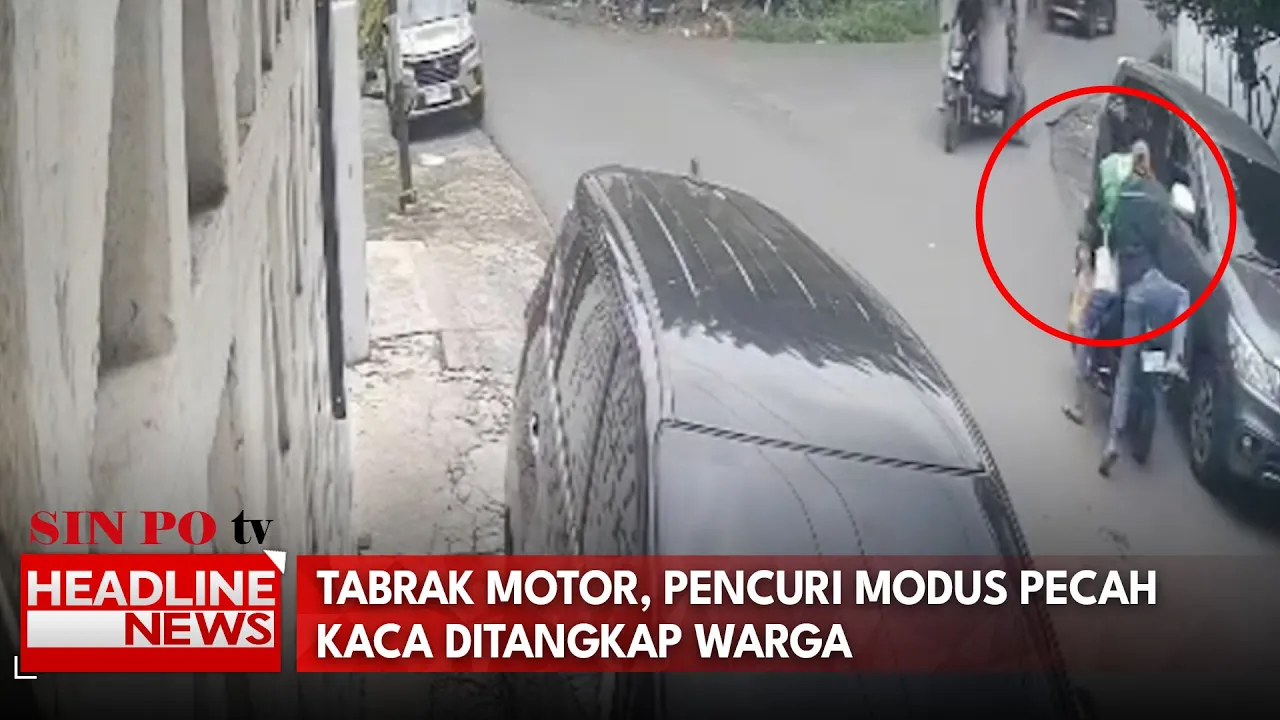 Tabrak Motor, Pencuri Modus Pecah Kaca Ditangkap Warga