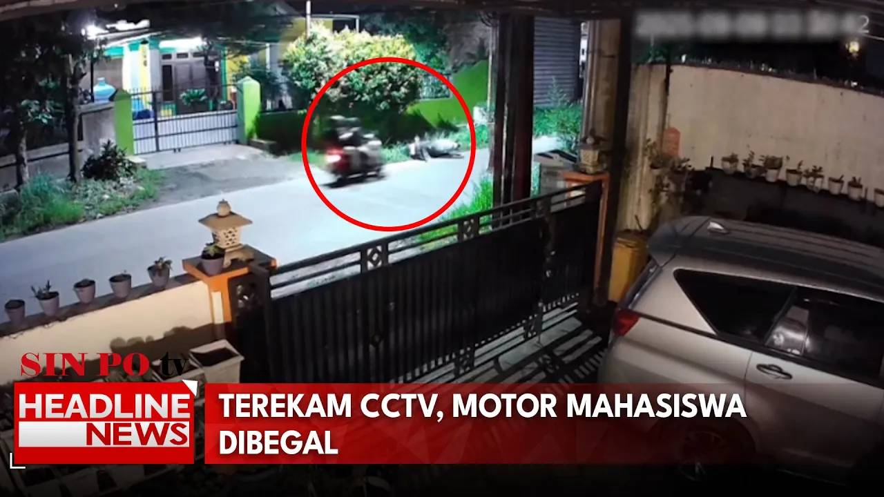 Terekam CCTV, Motor Mahasiswa Dibegal