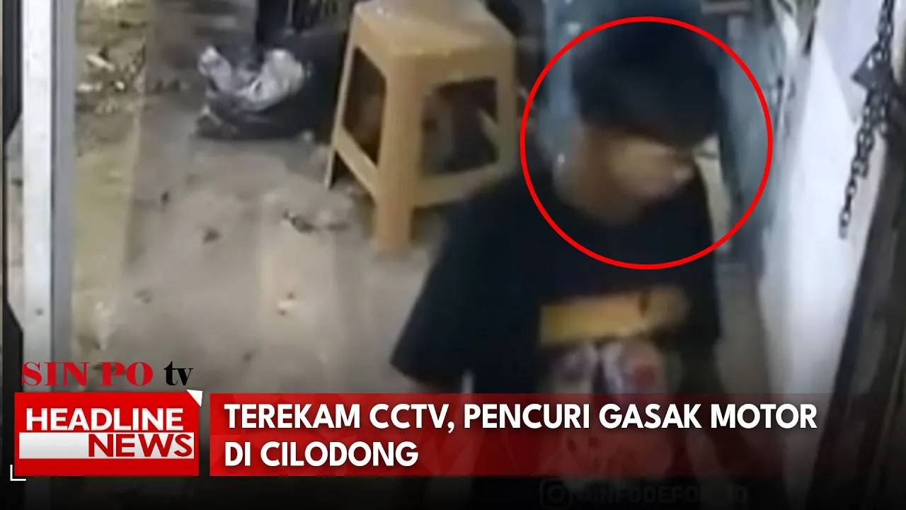 Terekam CCTV, Pencuri Gasak Motor di Cilodong