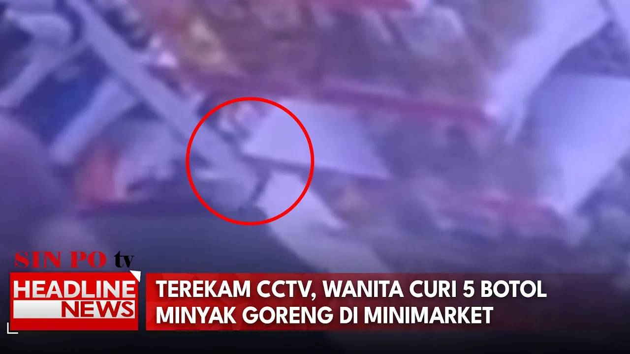 Terekam CCTV, Wanita Curi 5 Botol Minyak Goreng Di Minimarket