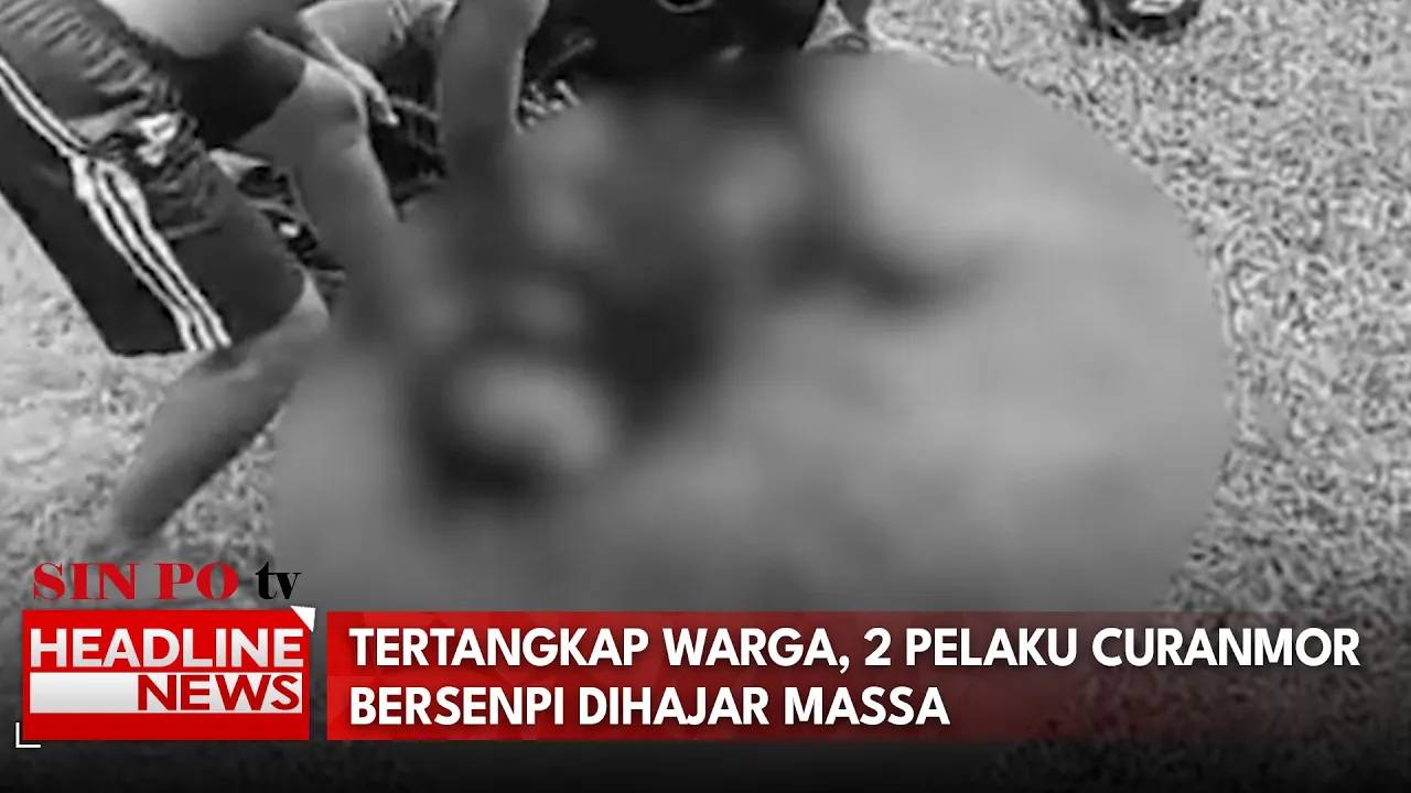 Tertangkap Warga, 2 Pelaku Curanmor Bersenpi Dihajar Massa