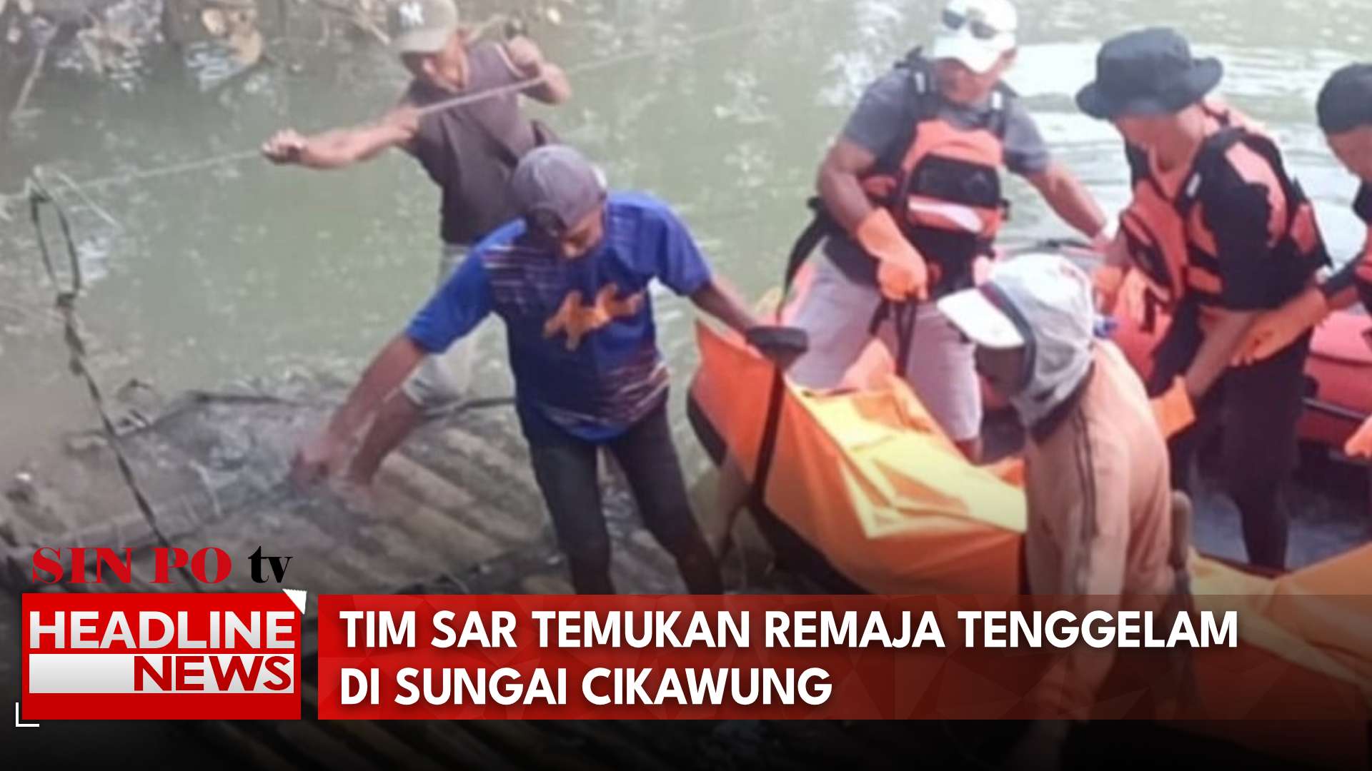 Tim SAR Temukan Remaja Tenggelam Di Sungai Cikawung