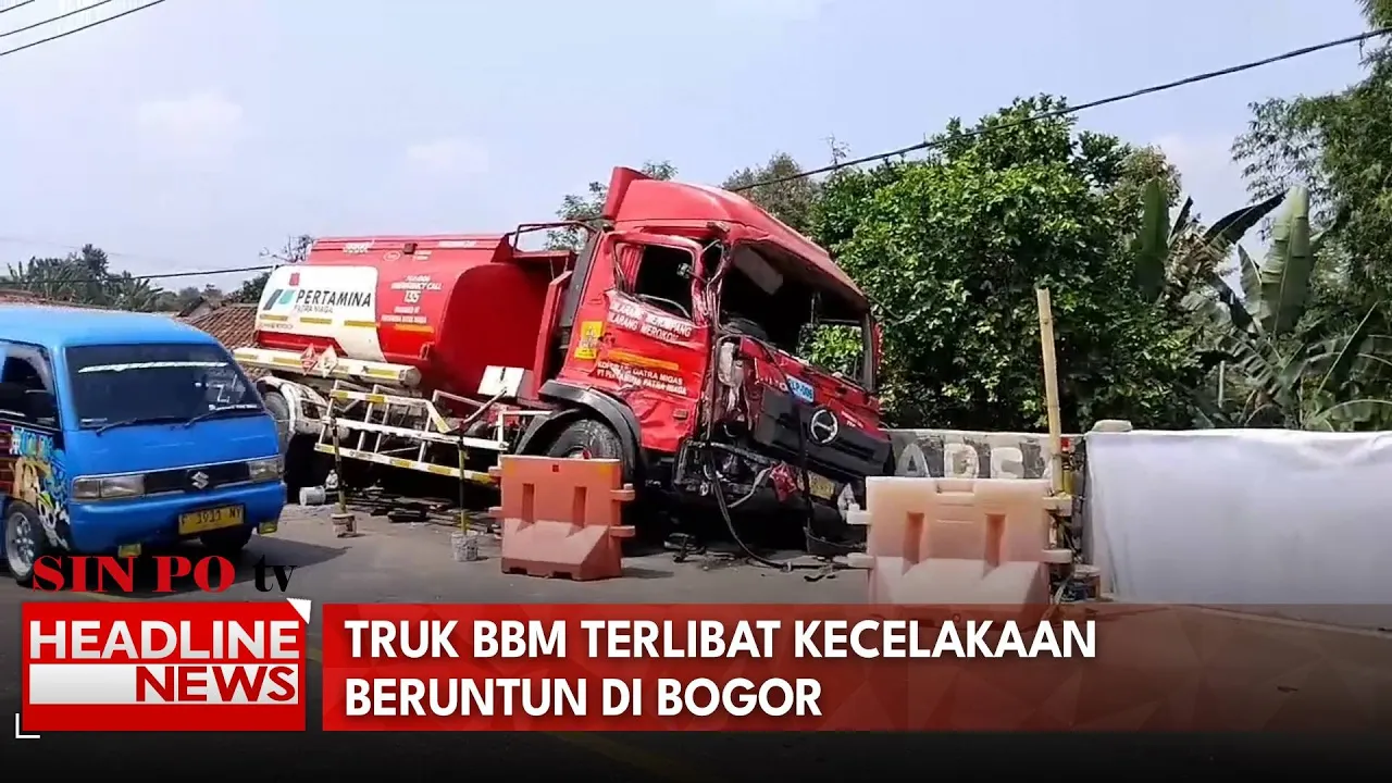 Truk BBM Terlibat Kecelakaan Beruntun Di Bogor