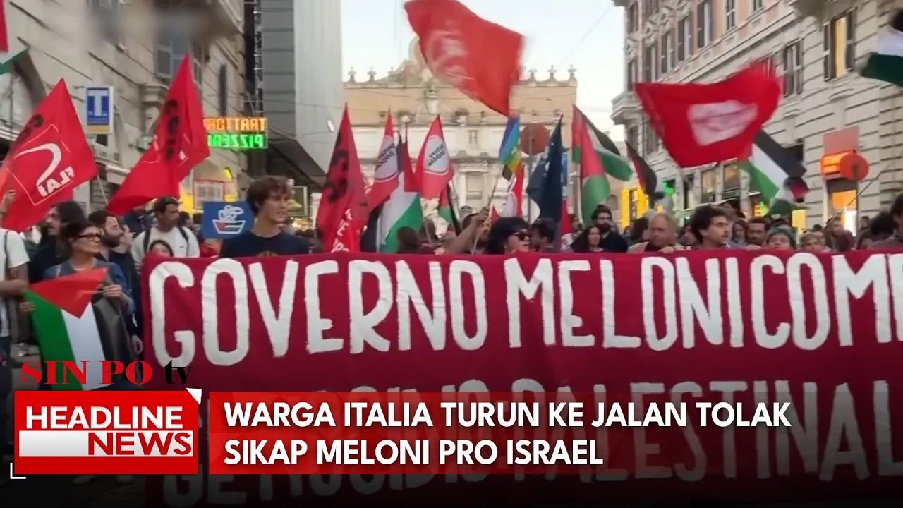 Warga Italia Turun ke Jalan Tolak Sikap Meloni Pro Israel