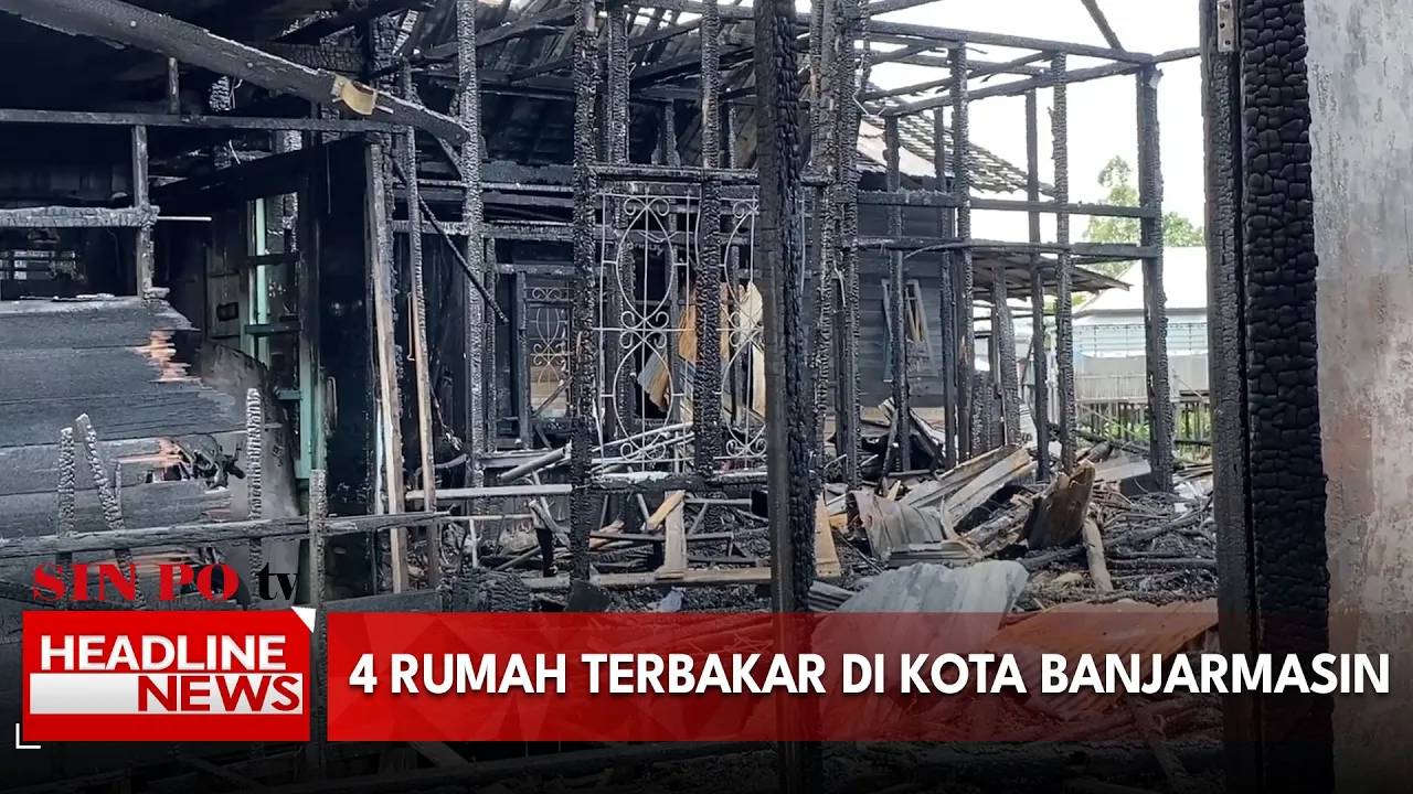 4 Rumah Terbakar Di Kota Banjarmasin