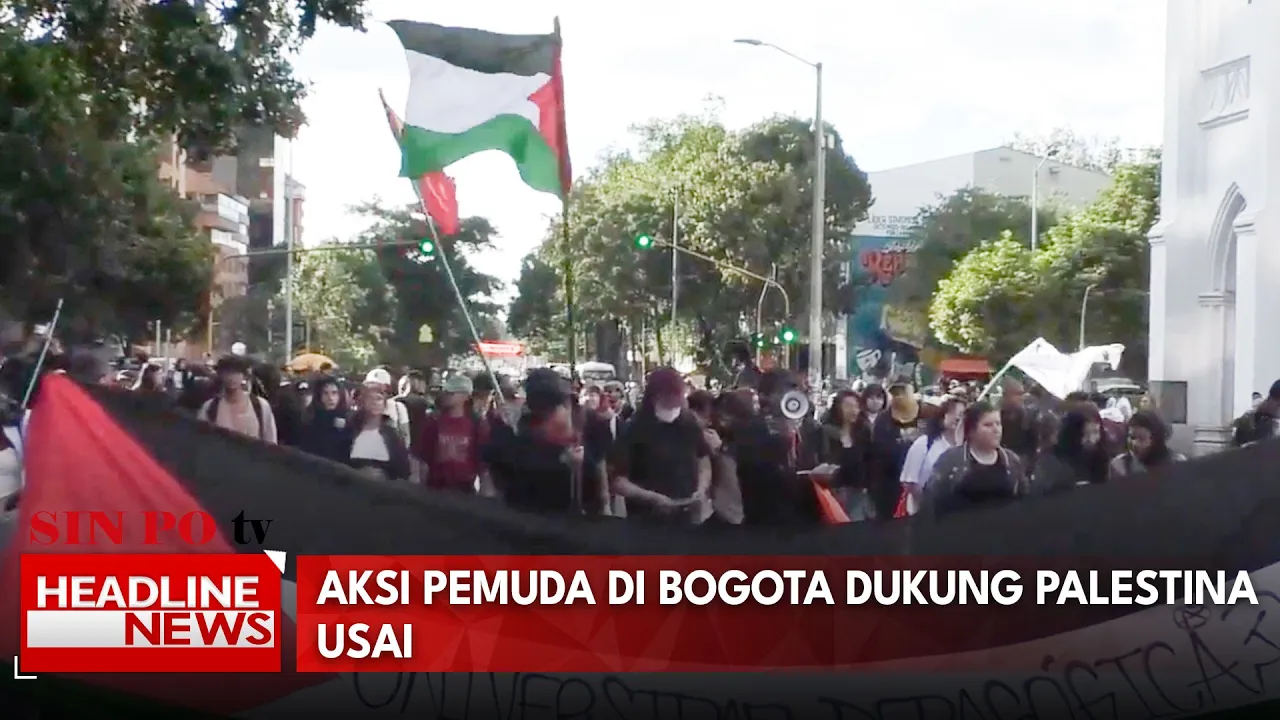 Aksi Pemuda Di Bogota Dukung Palestina Usai