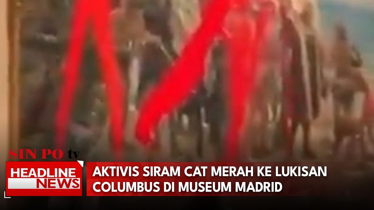 Aktivis Siram Cat Merah ke Lukisan Columbus di Museum Madrid