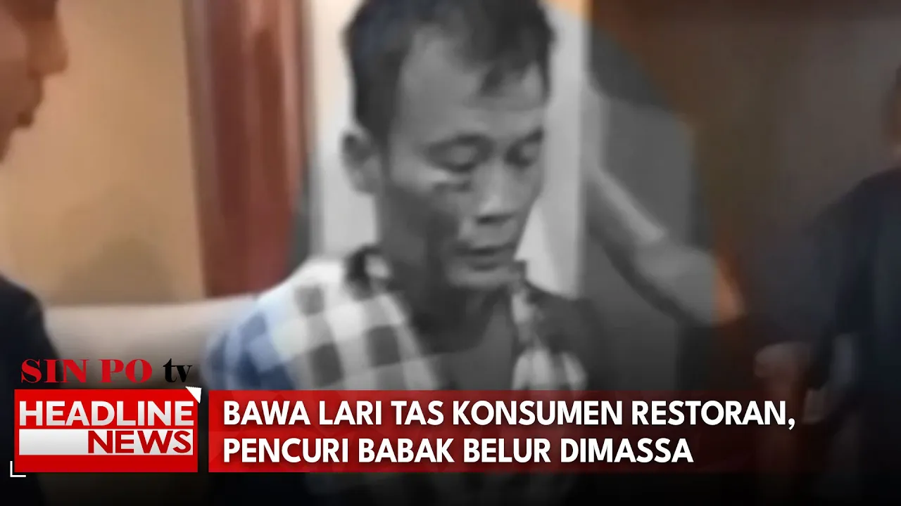 Bawa Lari Tas Konsumen Restoran, Pencuri Babak Belur Dimassa