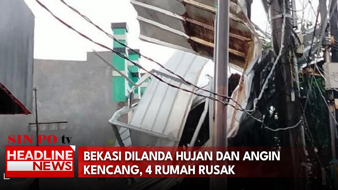 Bekasi Dilanda Hujan Dan Angin Kencang, 4 Rumah Rusak