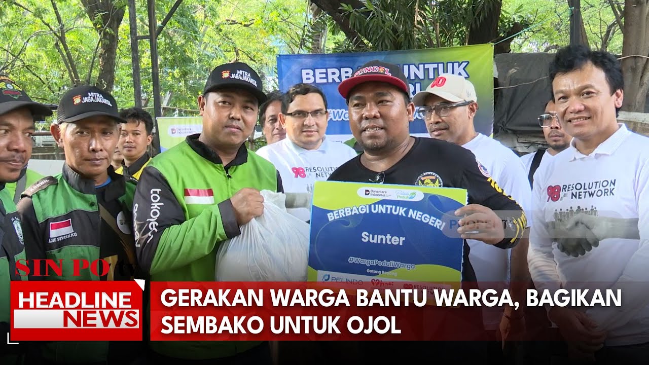 Gerakan Warga Bantu Warga, Bagikan Sembako Untuk Ojol