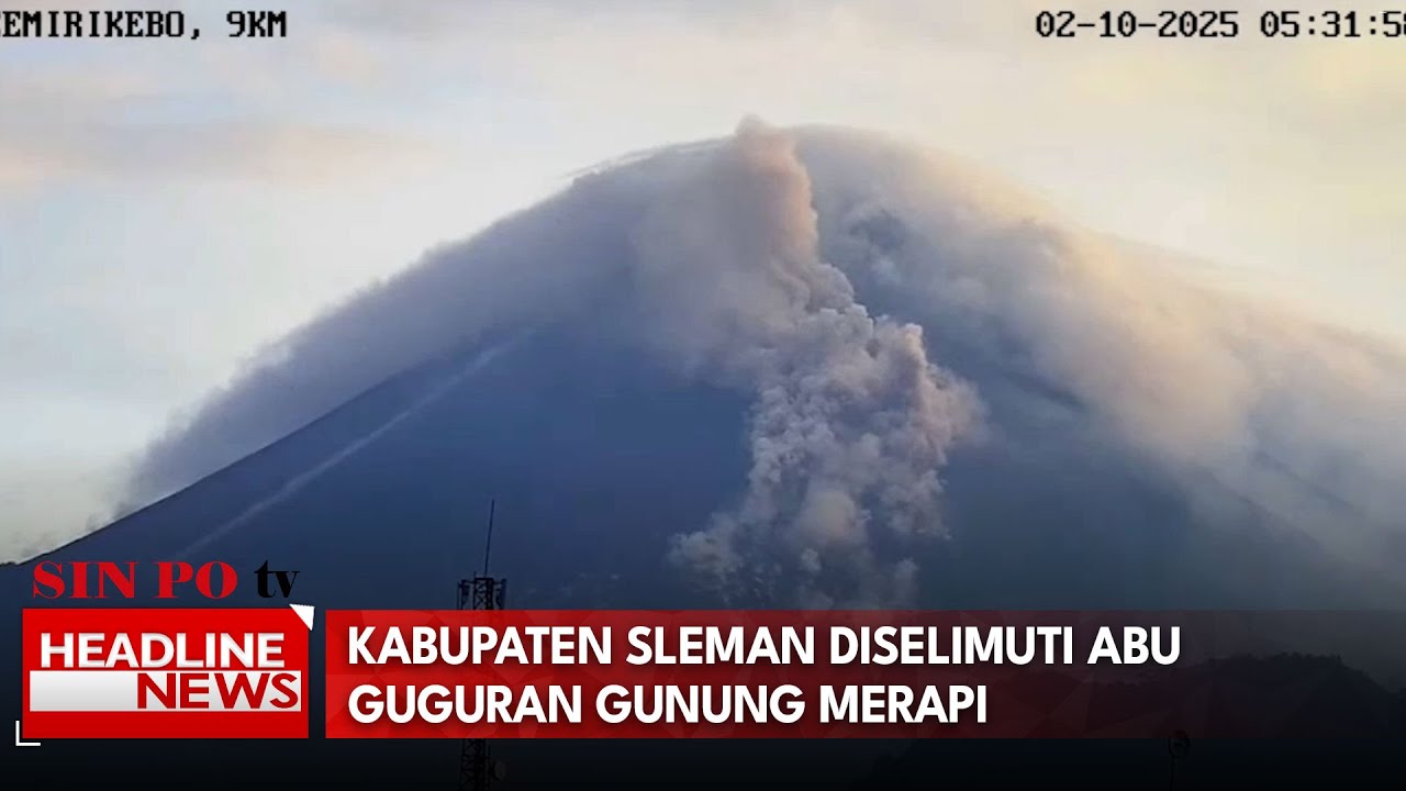 Kabupaten Sleman Diselimuti Abu Guguran Gunung Merapi
