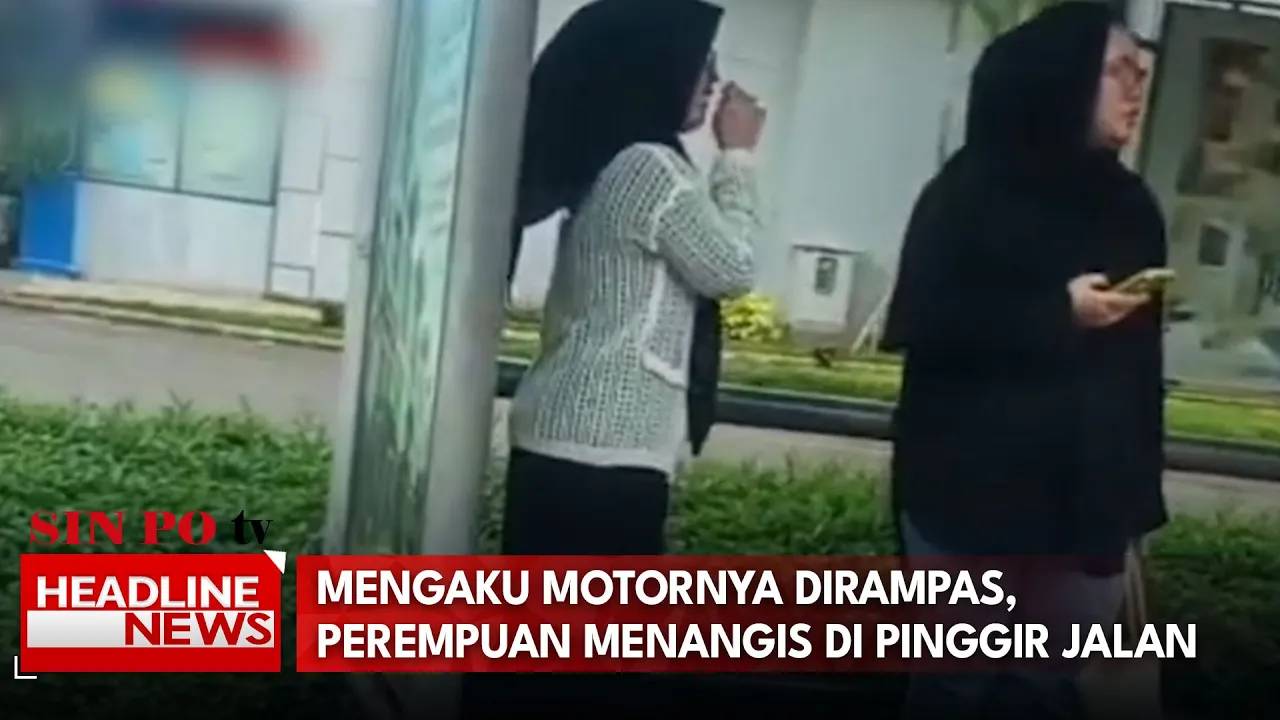 Mengaku Motornya Dirampas, Perempuan Menangis Di Pinggir Jalan