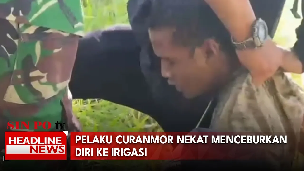 Pelaku Curanmor Nekat Menceburkan Diri Ke Irigasi