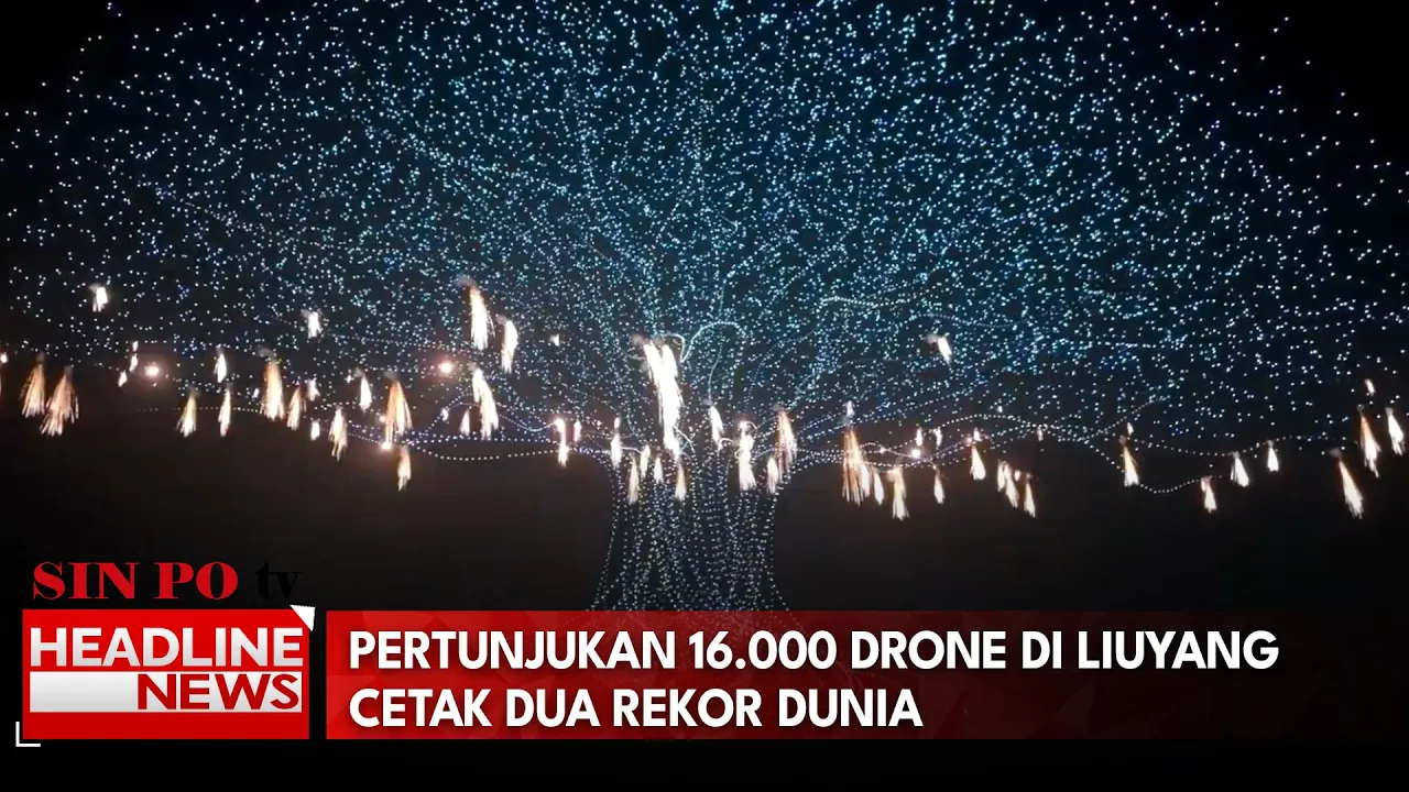 Pertunjukan 16.000 Drone Di Liuyang Cetak Dua Rekor Dunia
