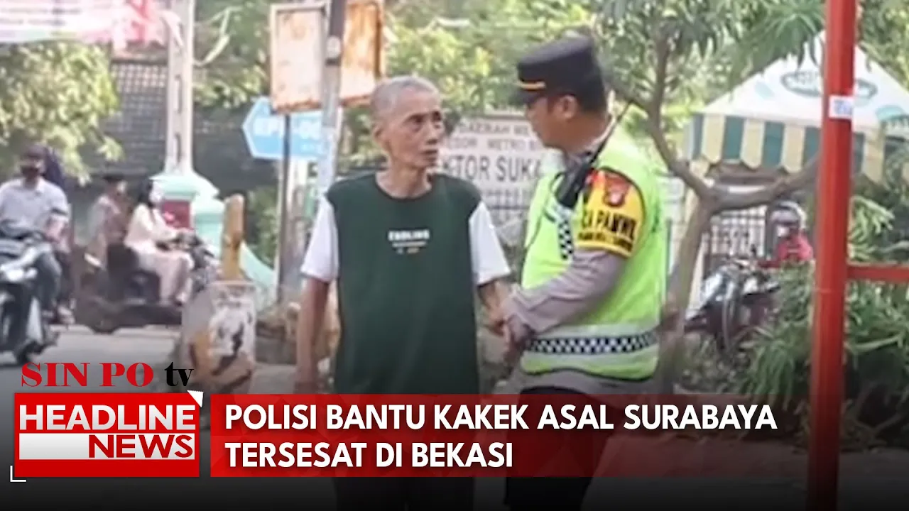 Polisi Bantu Kakek Asal Surabaya Tersesat Di Bekasi