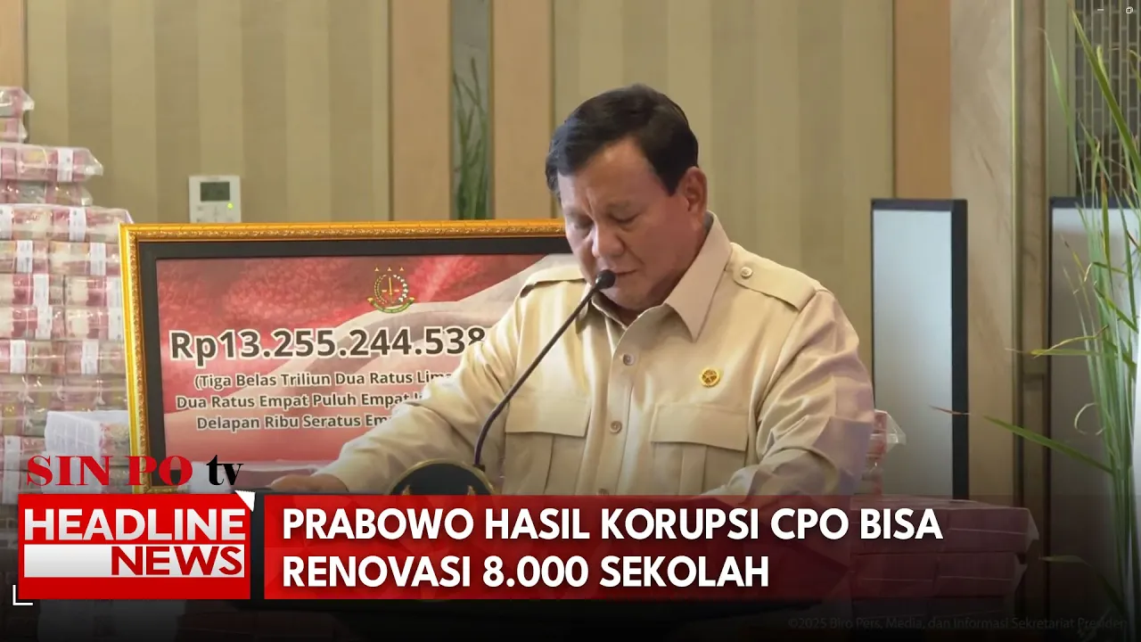 Prabowo Hasil Korupsi CPO Bisa Renovasi 8.000 Sekolah