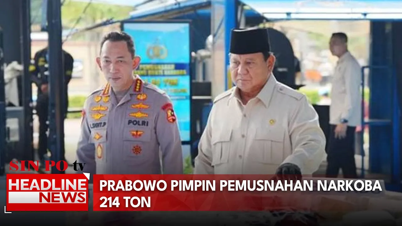 Prabowo Pimpin Pemusnahan Narkoba 214 Ton