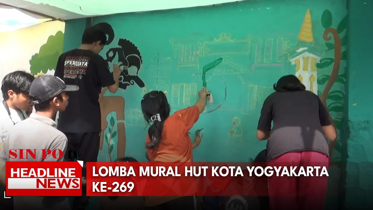 Puluhan Siswa Adu Kreativitas Dalam Lomba Mural HUT Kota Yogyakarta Ke-269