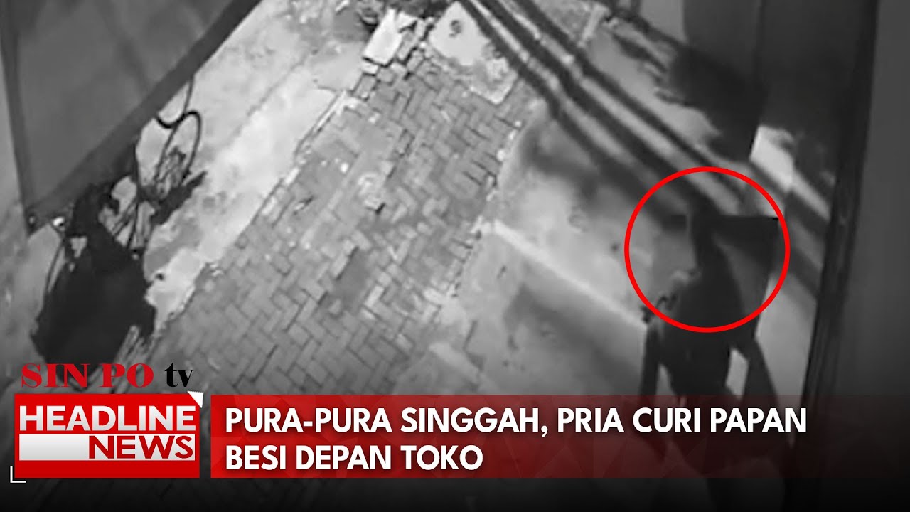 Pura-Pura Singgah, Pria Curi Papan Besi Depan Toko