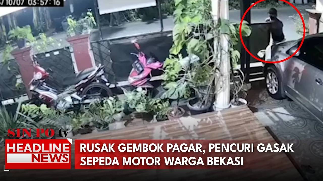 Rusak Gembok Pagar, Pencuri Gasak Sepeda Motor Warga Bekasi
