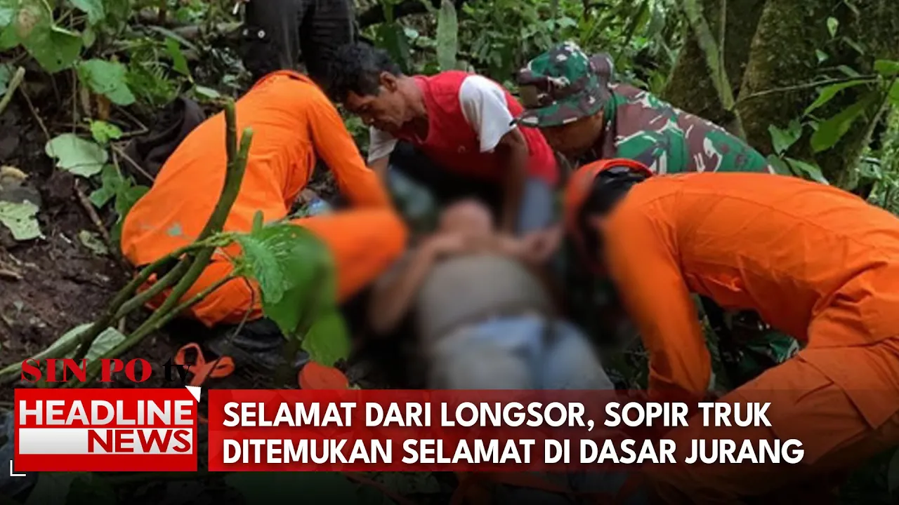 Selamat Dari Longsor, Sopir Truk Ditemukan Selamat Di Dasar Jurang