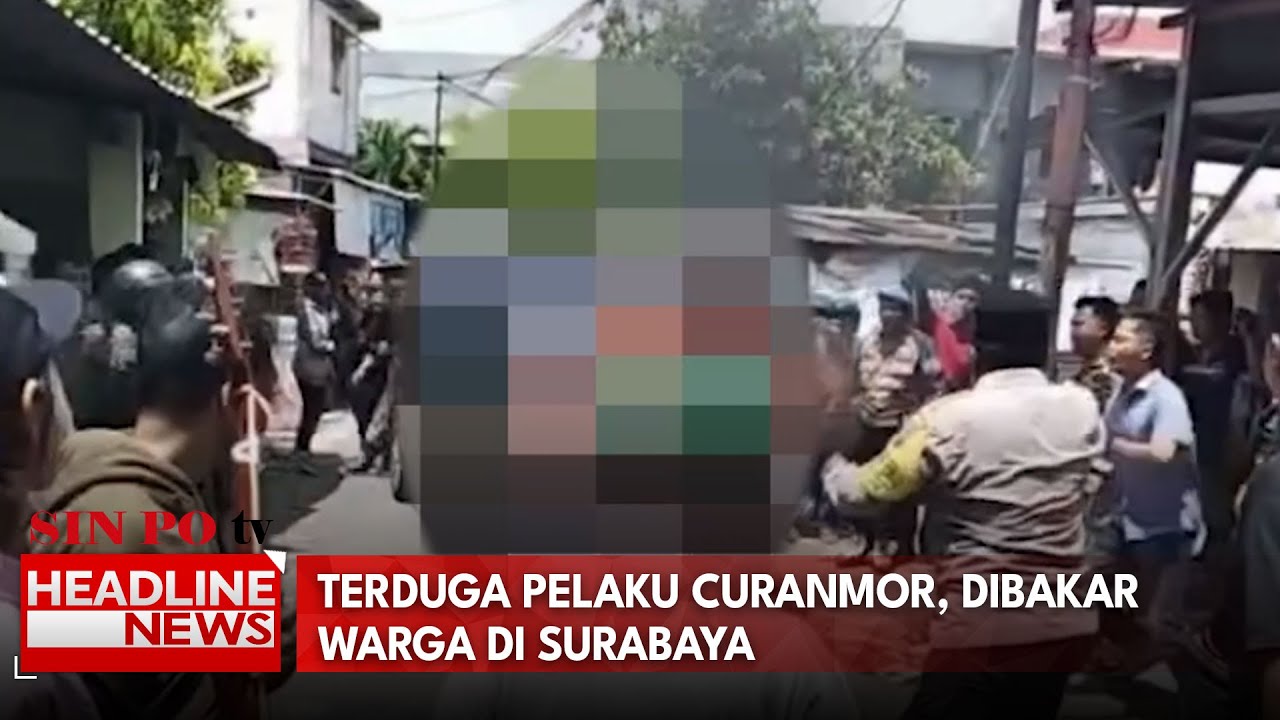 Terduga Pelaku Curanmor Dibakar Warga di Surabaya