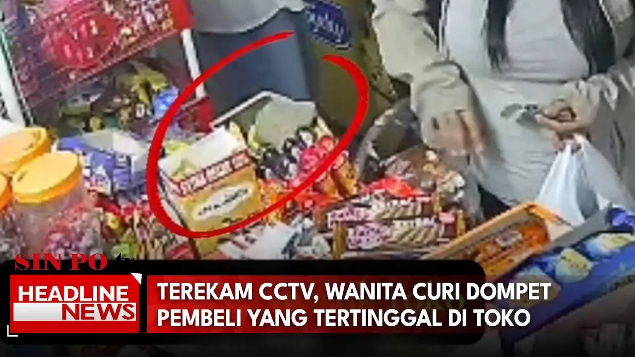 Terekam CCTV, Wanita Curi Dompet Pembeli Yang Tertinggal Di Toko