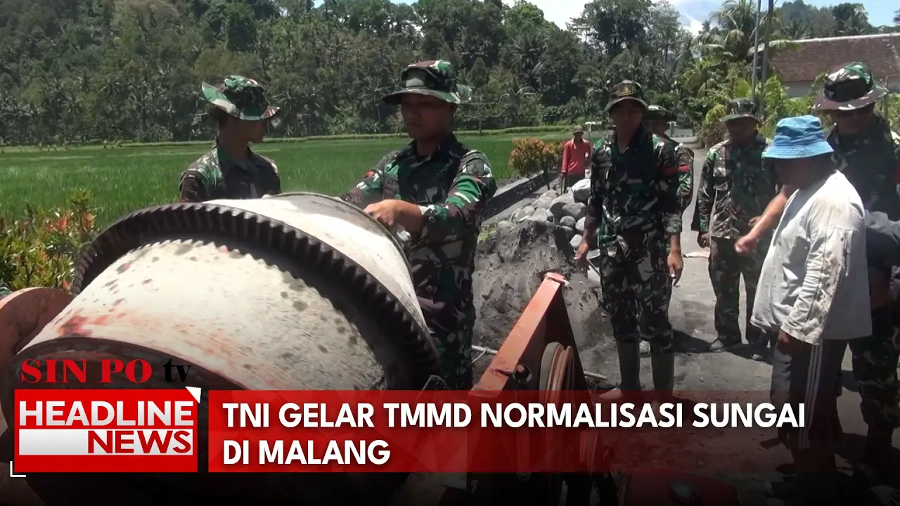 TNI Gelar TMMD Normalisasi Sungai Di Malang