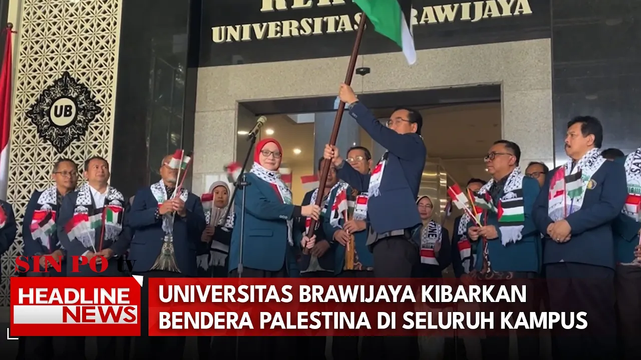 Universitas Brawijaya Kibarkan Bendera Palestina Di Seluruh Kampus