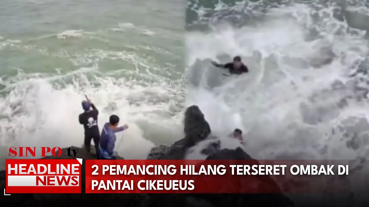 2 Pemancing Hilang Terseret Ombak Di Pantai Cikeueus