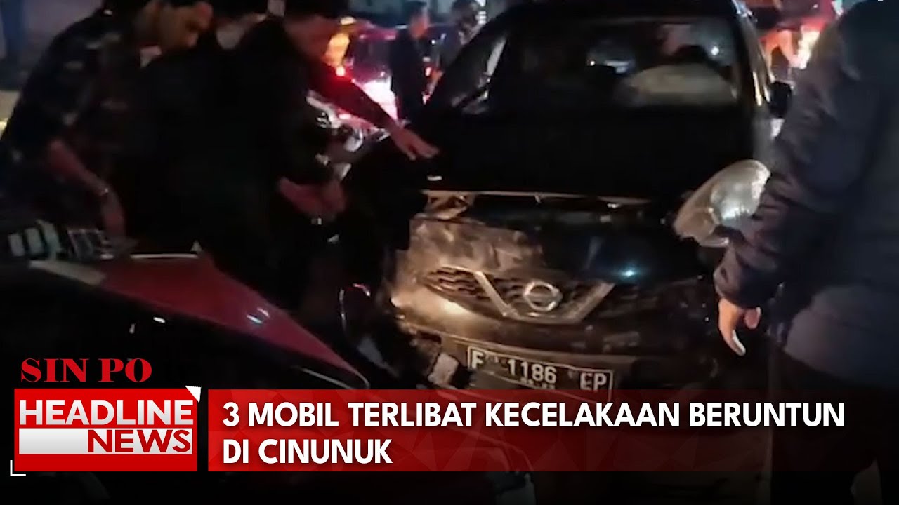 3 Mobil Terlibat Kecelakaan Beruntun Di Cinunuk