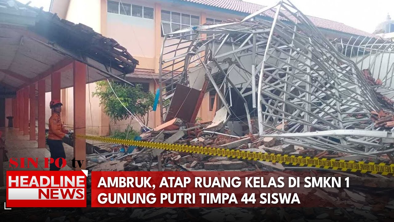 Ambruk, Atap Ruang Kelas Di SMKN 1 Gunung Putri Timpa 44 Siswa