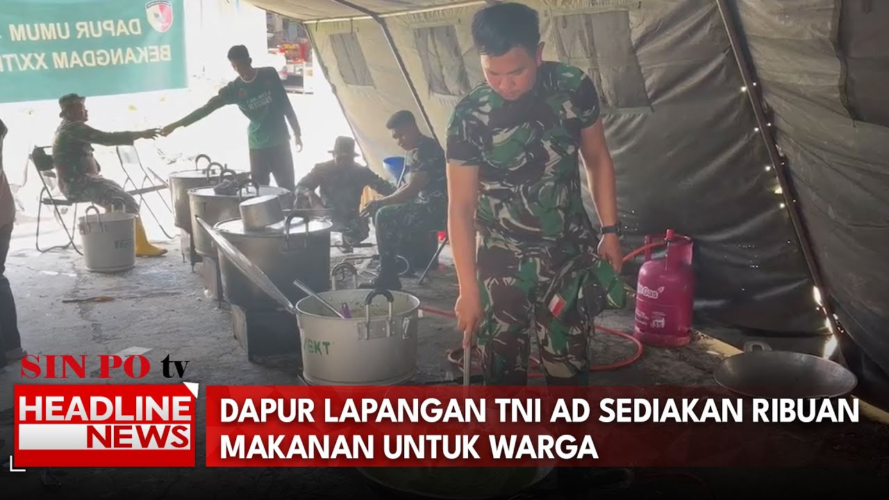 Dapur Lapangan TNI AD Sediakan Ribuan Makanan Untuk Warga
