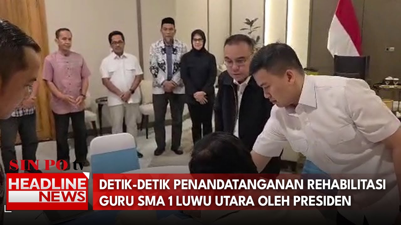 Detik-Detik Penandatanganan Rehabilitasi Guru SMA 1 Luwu Utara oleh Presiden