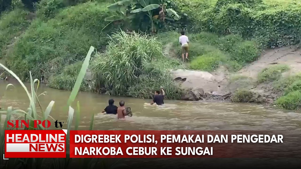 Digrebek Polisi, Pemakai Dan Pengedar Narkoba Cebur Ke Sungai