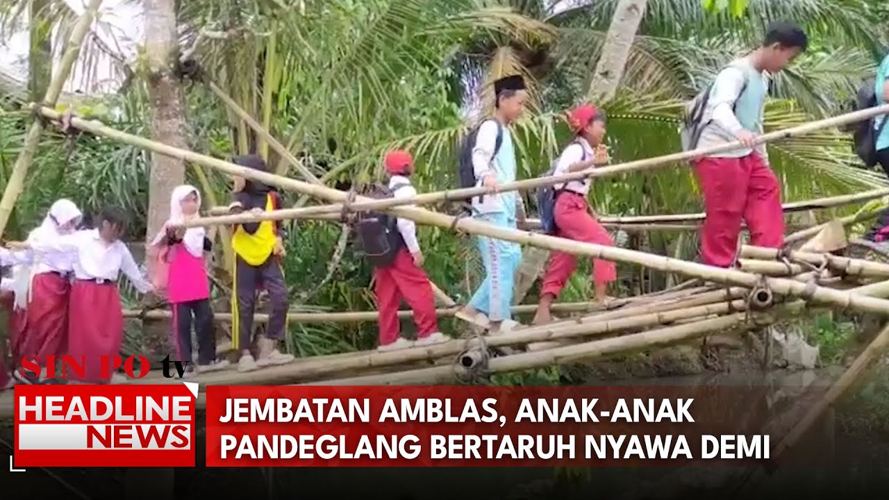 Jembatan Amblas, Anak-Anak Pandeglang Bertaruh Nyawa Demi Sekolah