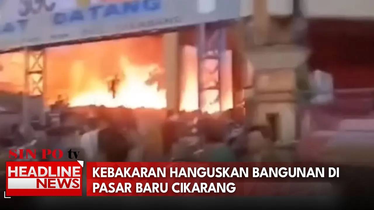 Kebakaran Hanguskan Bangunan Di Pasar Baru Cikarang