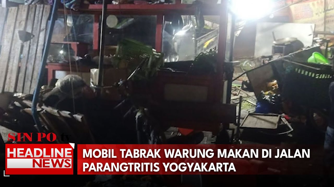 Mobil Tabrak Warung Makan di Jalan Parangtritis Yogyakarta