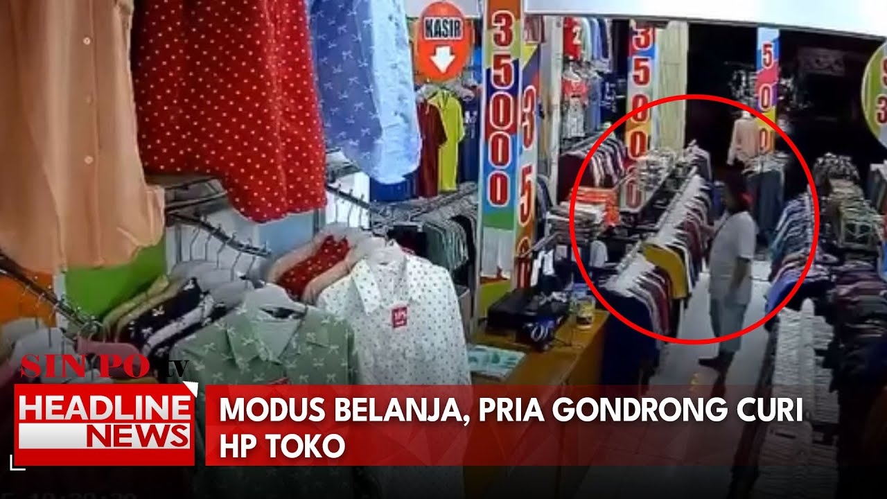 Modus Belanja, Pria Gondrong Curi HP Toko