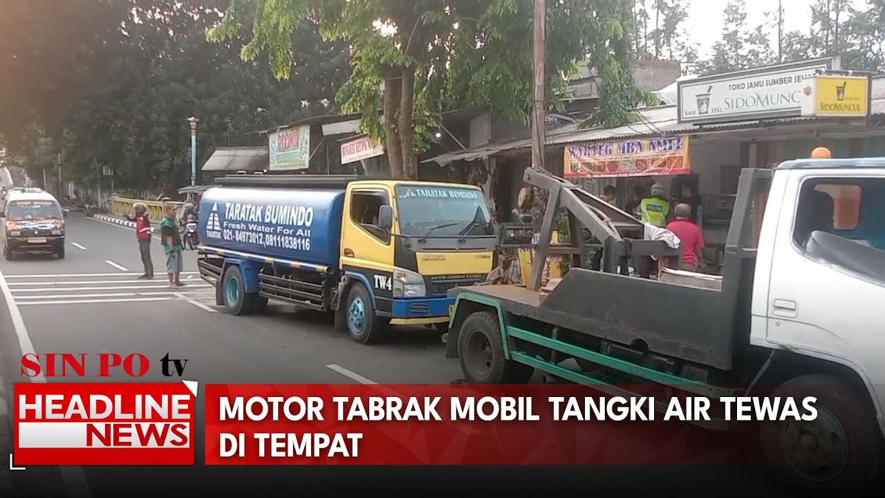 Motor Tabrak Mobil Tangki Air Tewas Di Tempat