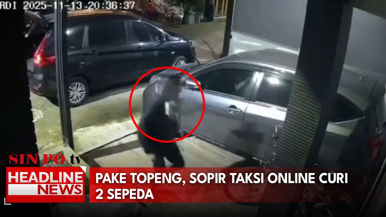 Pake Topeng, Sopir Taksi Online Curi 2 Sepeda