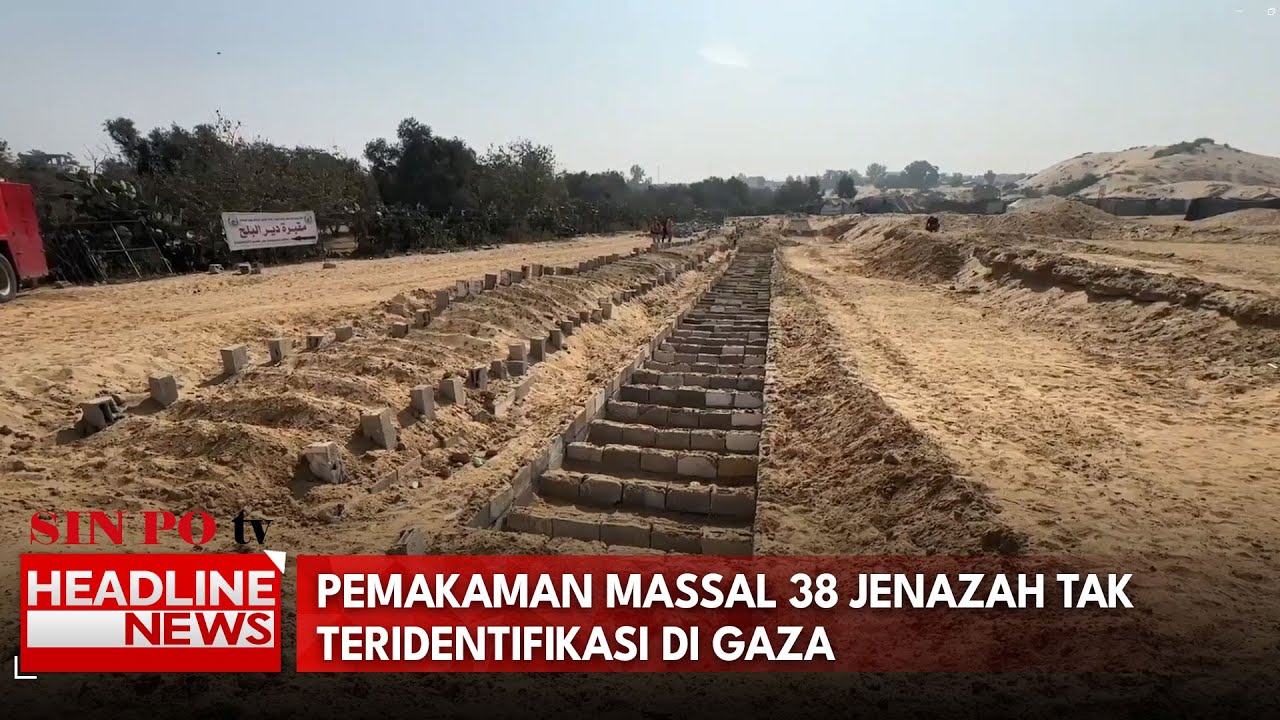Pemakaman Massal 38 Jenazah Tak Teridentifikasi di Gaza