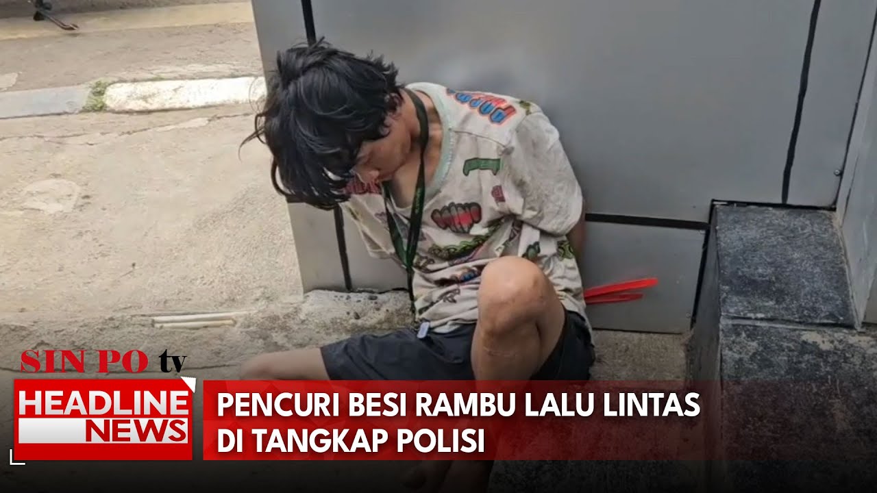 Pencuri Besi Rambu Lalu Lintas Ditangkap Polisi