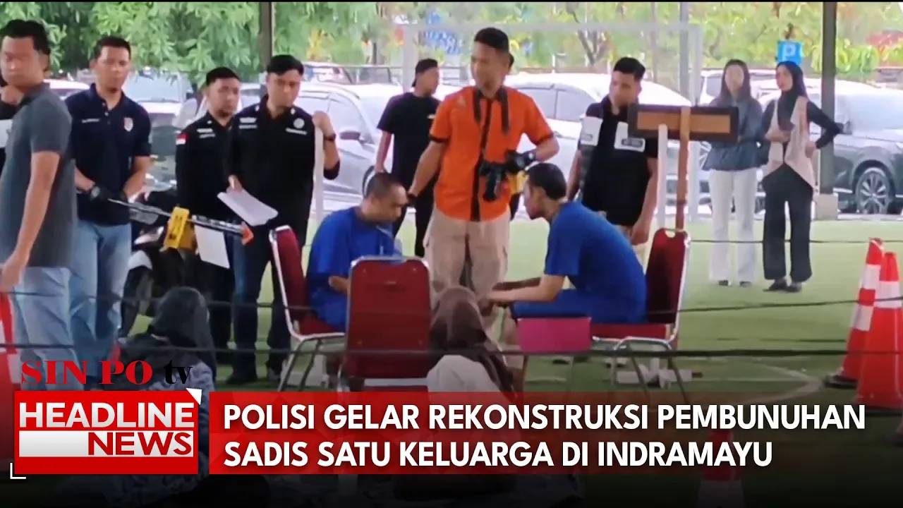 Polisi Gelar Rekonstruksi Pembunuhan Sadis Satu Keluarga di Indramayu