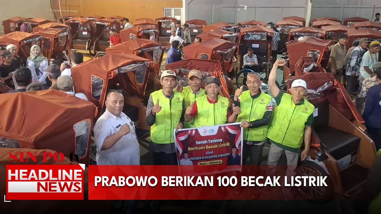 Prabowo Berikan 100 Becak Listrik