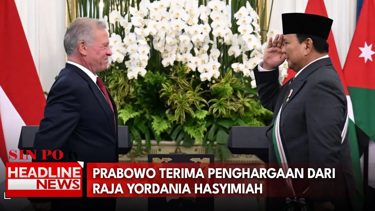 Prabowo Terima Penghargaan Dari Raja Yordania Hasyimiah